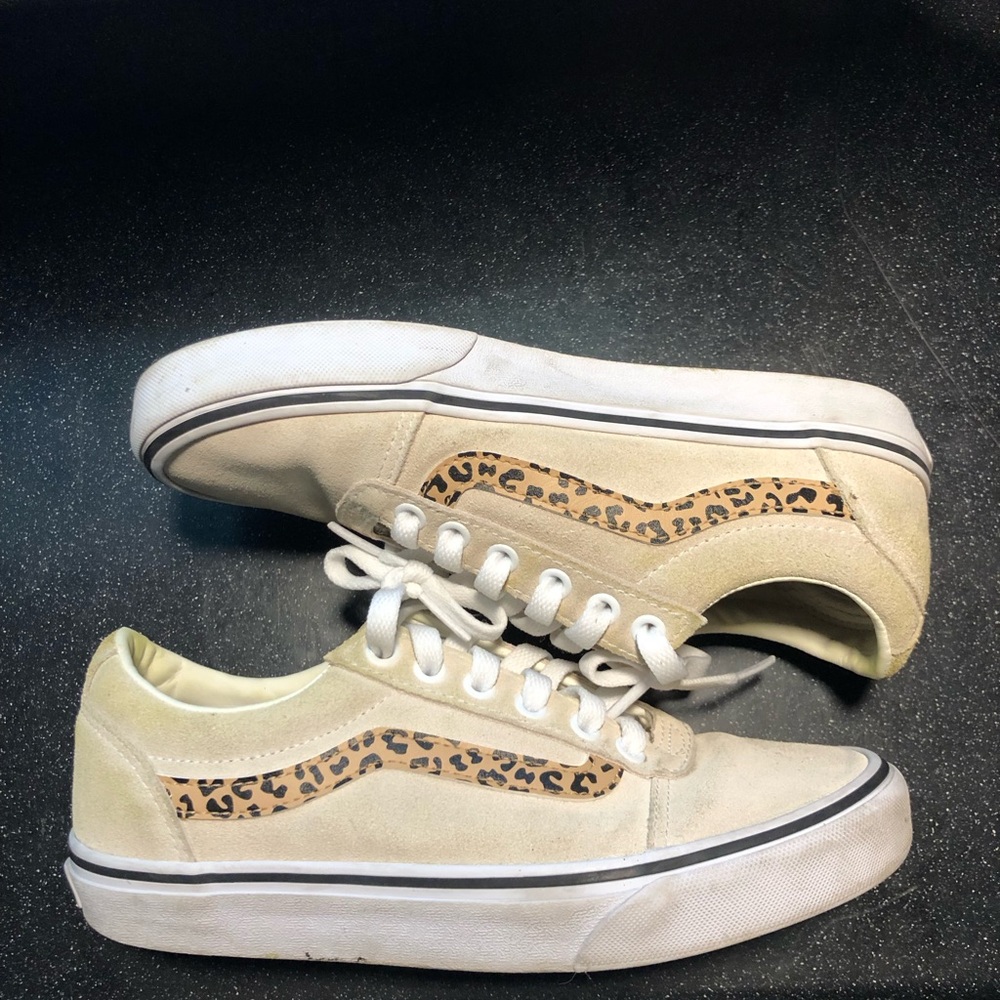 Vans Women's Cream Leopard Sneakers